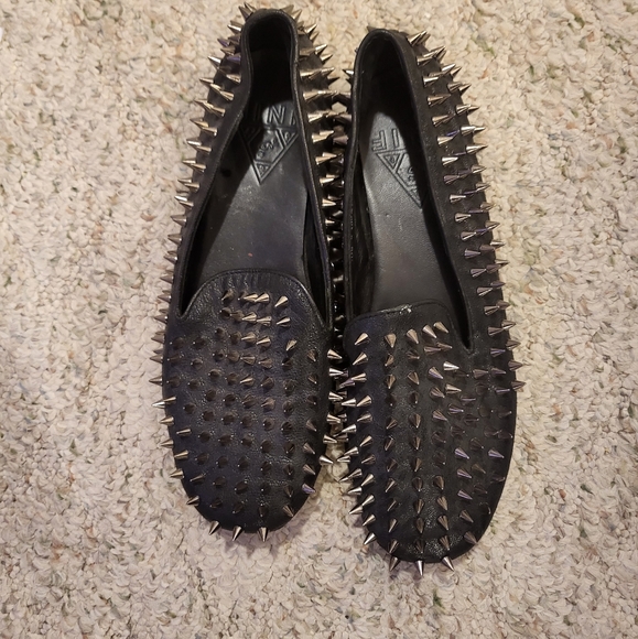 UNIF Shoes Unif Womens Hellraiser Spiked Leather Loafers Poshmark